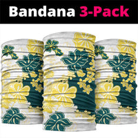 Yelow Teal Hibiscus Plumeria Floral Neck Gaiter LT01 package One Size: 25*50cm Yellow - Polynesian Pride