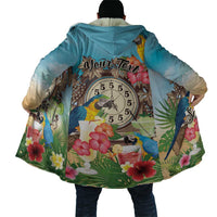 Personalized It's 5 o'clock Somewhere Cloak Hawaiian Tropical Parrots - Polynesian Pride