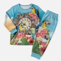 It's 5 o'clock Somewhere Christmas Pajama Set Hawaiian Tropical Parrots - Polynesian Pride