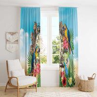 It's 5 o'clock Somewhere Window Curtain Hawaiian Tropical Parrots - Polynesian Pride
