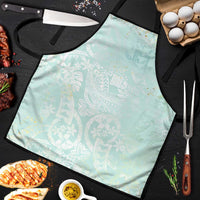 Polynesian Tiare Monstera Seafoam Green Apron Liquid Style - Polynesian Pride