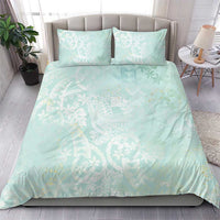 Polynesian Tiare Monstera Seafoam Green Bedding Set Liquid Style - Polynesian Pride