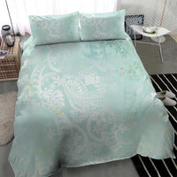 Polynesian Tiare Monstera Seafoam Green Bedding Set Liquid Style - Polynesian Pride