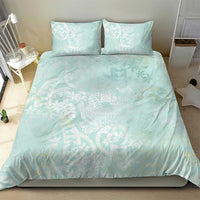 Polynesian Tiare Monstera Seafoam Green Bedding Set Liquid Style - Polynesian Pride