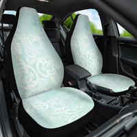 Polynesian Tiare Monstera Seafoam Green Car Seat Cover Liquid Style - Polynesian Pride