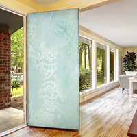 Polynesian Tiare Monstera Seafoam Green Door Cover Liquid Style - Polynesian Pride