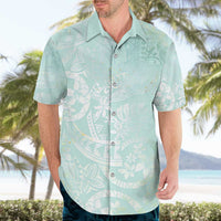 Polynesian Tiare Monstera Seafoam Green Hawaiian Shirt Liquid Style - Polynesian Pride