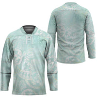 Polynesian Tiare Monstera Seafoam Green Hockey Jersey Liquid Style LT01 - Polynesian Pride