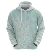 Polynesian Tiare Monstera Seafoam Green Hoodie Liquid Style - Polynesian Pride
