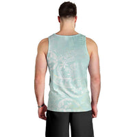 Polynesian Tiare Monstera Seafoam Green Men Tank Top Liquid Style - Polynesian Pride