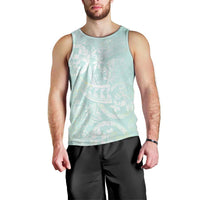 Polynesian Tiare Monstera Seafoam Green Men Tank Top Liquid Style - Polynesian Pride