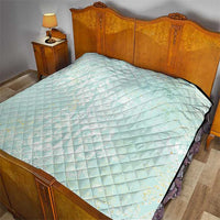 Polynesian Tiare Monstera Seafoam Green Quilt Liquid Style - Polynesian Pride