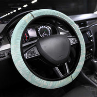 Polynesian Tiare Monstera Seafoam Green Steering Wheel Cover Liquid Style - Polynesian Pride