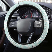 Polynesian Tiare Monstera Seafoam Green Steering Wheel Cover Liquid Style - Polynesian Pride