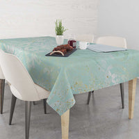 Polynesian Tiare Monstera Seafoam Green Tablecloth Liquid Style - Polynesian Pride