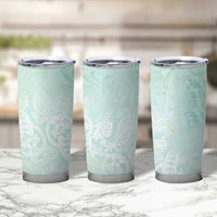 Polynesian Tiare Monstera Seafoam Green Tumbler Cup Liquid Style - Polynesian Pride