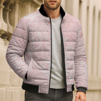 Polynesian Tiare Monstera Soft Pink Bomber Puffer Jacket Liquid Style - Polynesian Pride