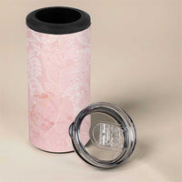 Polynesian Tiare Monstera Soft Pink 4 in 1 Can Cooler Tumbler Liquid Style - Polynesian Pride