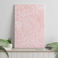 Polynesian Tiare Monstera Soft Pink Canvas Wall Art Liquid Style - Polynesian Pride
