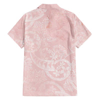 Polynesian Tiare Monstera Soft Pink Family Matching Puletasi and Hawaiian Shirt Liquid Style - Polynesian Pride