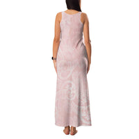 Polynesian Tiare Monstera Soft Pink Family Matching Tank Maxi Dress and Hawaiian Shirt Liquid Style - Polynesian Pride