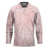 Polynesian Tiare Monstera Soft Pink Hockey Jersey Liquid Style - Polynesian Pride