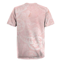 Polynesian Tiare Monstera Soft Pink Rugby Jersey Liquid Style - Polynesian Pride
