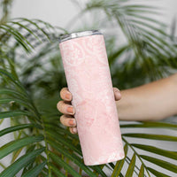 Polynesian Tiare Monstera Soft Pink Skinny Tumbler Liquid Style - Polynesian Pride