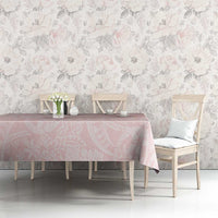 Polynesian Tiare Monstera Soft Pink Tablecloth Liquid Style - Polynesian Pride