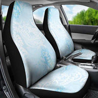 Polynesian Tiare Monstera Baby Blue Car Seat Cover Liquid Style - Polynesian Pride