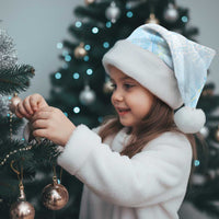 Polynesian Tiare Monstera Baby Blue Christmas Santa Hat Liquid Style - Polynesian Pride