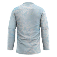 Polynesian Tiare Monstera Baby Blue Hockey Jersey Liquid Style LT01 - Polynesian Pride