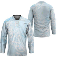 Polynesian Tiare Monstera Baby Blue Hockey Jersey Liquid Style LT01 - Polynesian Pride