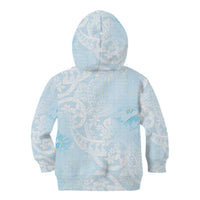 Polynesian Tiare Monstera Baby Blue Kid Hoodie Liquid Style LT01 - Polynesian Pride