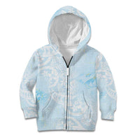 Polynesian Tiare Monstera Baby Blue Kid Hoodie Liquid Style LT01 Zip Hoodie Blue - Polynesian Pride
