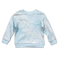 Polynesian Tiare Monstera Baby Blue Kid Ugly Christmas Sweater Liquid Style - Polynesian Pride