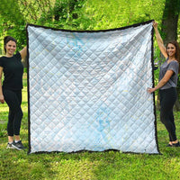 Polynesian Tiare Monstera Baby Blue Quilt Liquid Style - Polynesian Pride
