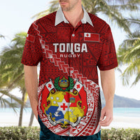 Tonga Rugby Hawaiian Shirt Tongan Ngatu Pattern White Version LT01 - Polynesian Pride