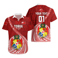 Custom Tonga Rugby Hawaiian Shirt Tongan Ngatu Pattern White Version LT01 - Polynesian Pride