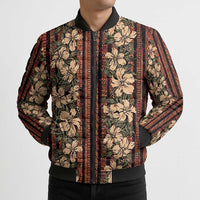 Hawaii Hibiscus Bomber Puffer Jacket Retro Style - Polynesian Pride
