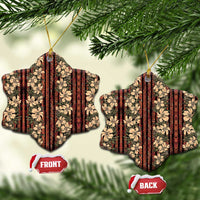 Hawaii Hibiscus Ceramic Ornament Retro Style LT01 Snow Flake Brown - Polynesian Pride
