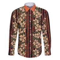 Hawaii Hibiscus Family Matching Off The Shoulder Long Sleeve Dress and Hawaiian Shirt Retro Style - Polynesian Pride