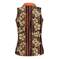 Hawaii Hibiscus Women Sleeveless Polo Shirt Retro Style - Polynesian Pride