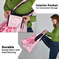 Fiji Masi With Hibiscus Tapa Tribal Grocery Bag Pink Pastel