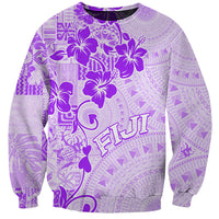 Fiji Masi With Hibiscus Tapa Tribal Sweatshirt Purple Pastel LT01 Unisex Purple - Polynesian Pride