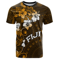Fiji Masi With Hibiscus Tapa Tribal T Shirt Gold Version LT01 Gold - Polynesian Pride