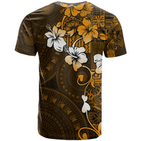Fiji Masi With Hibiscus Tapa Tribal T Shirt Gold Version LT01 - Polynesian Pride