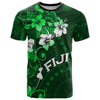 Fiji Masi T Shirt Fijian Hibiscus Tapa Green Version LT01 Green - Polynesian Pride