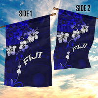 Fiji Masi Garden Flag Fijian Hibiscus Navy Blue Gold Version LT01 - Polynesian Pride