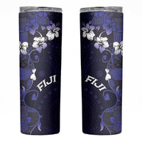 Fiji Masi Skinny Tumbler Fijian Hibiscus Tapa Navy Blue Version